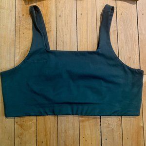 Girlfriend Collective Tommy Cropped Bra, Moss, XXL
